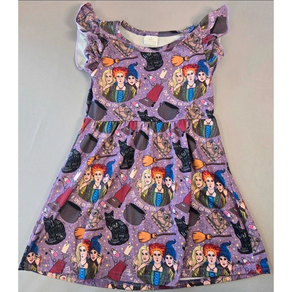 Boutique Purple Hocus Pocus Dress Girls Size 2T Sisters Ruffle Halloween